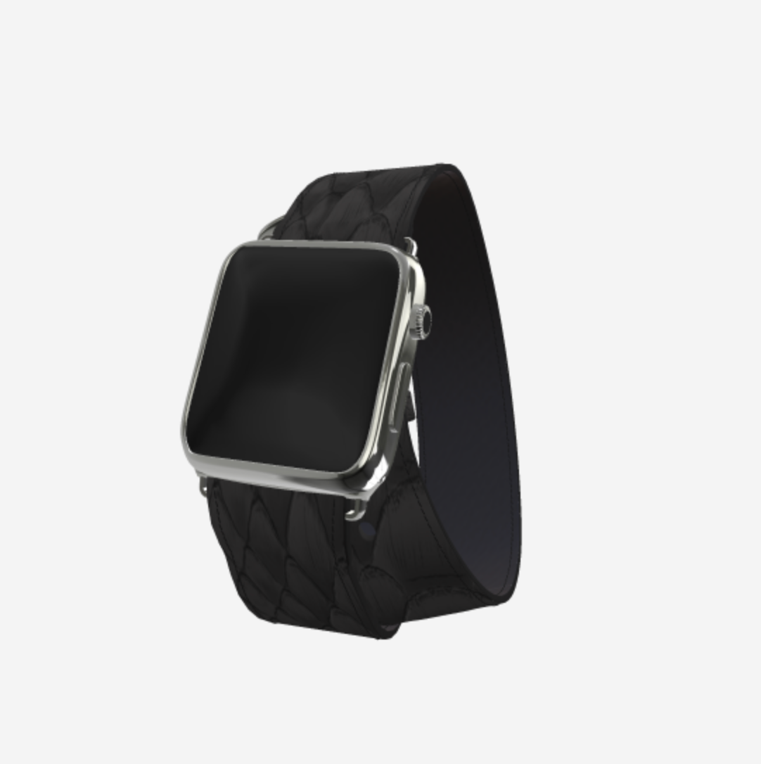 BLACK LV APPLE WATCH STRAP BAND (Size: 38mm, 40mm, 41mm)