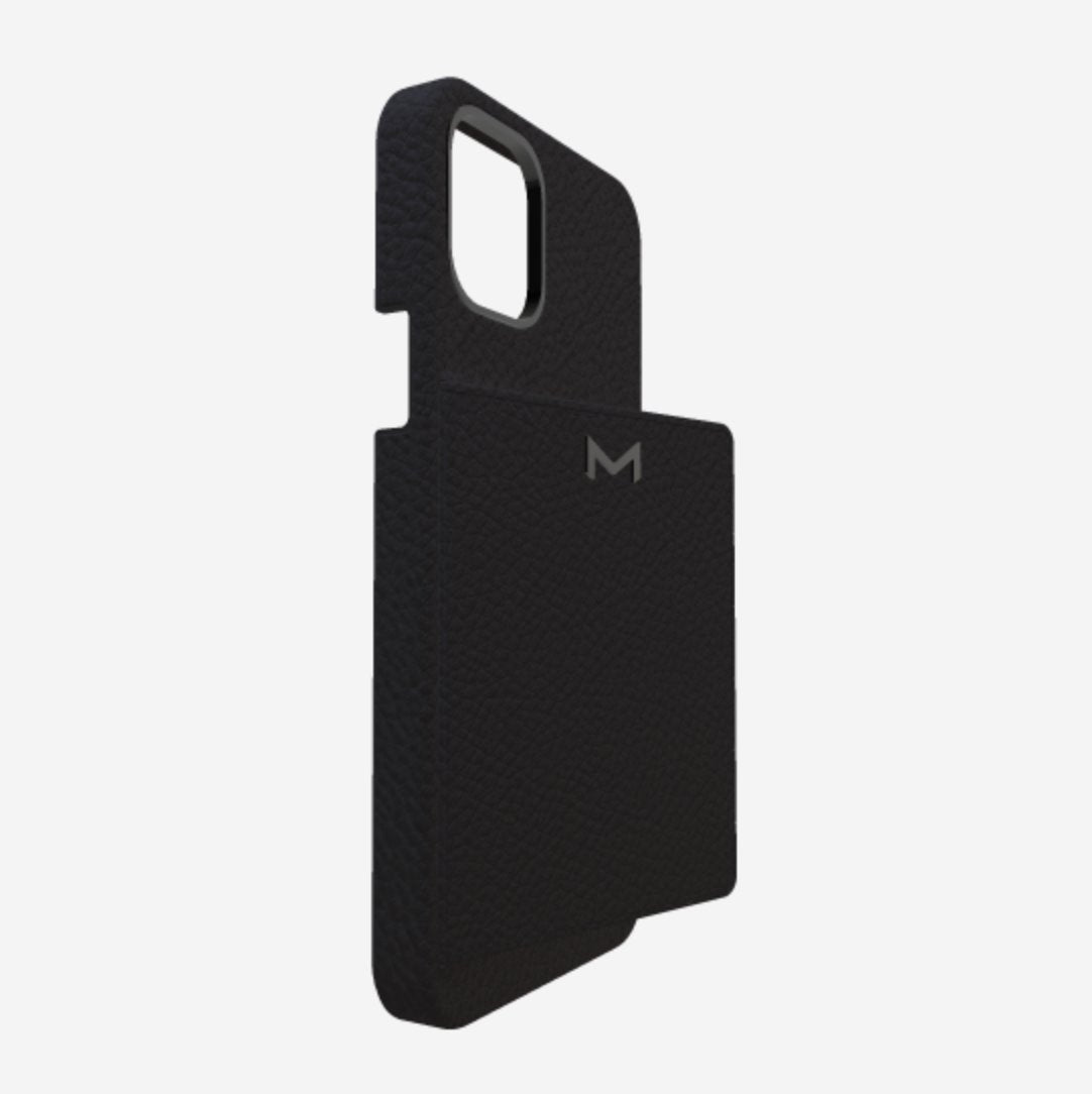 iPhone 14 Pro Max - TUMI - Leather Case with Gold Logo - Black