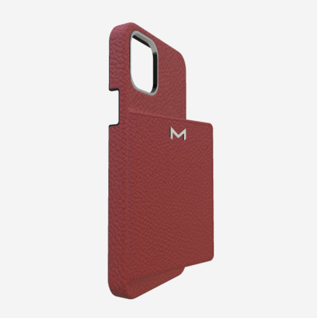 Leather case for iPhone xr ~ calfskin red