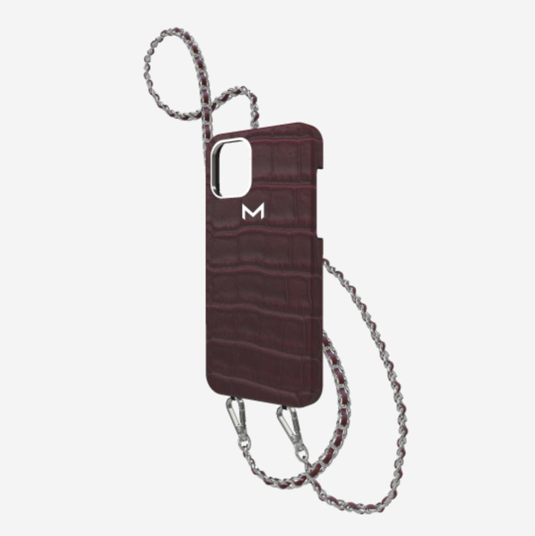 iPhone 14 Pro Max case dark brown alligator - Maison Jean Rousseau